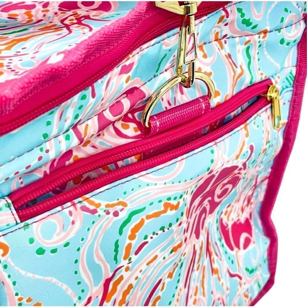 NWT Lilly Pulitzer Insulated cooler pink blue Jellies Be Jammin lunch beach bag - Picture 9 of 16
